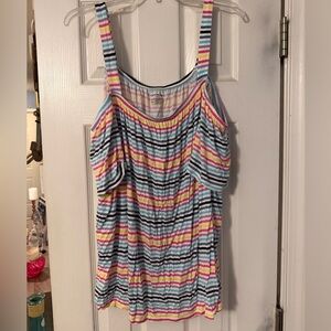 Striped Cold-Shoulder Tank Top in Multicolor - Women